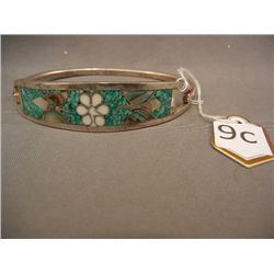 Silver Cuff Bracelet w/ Mother of Pearl