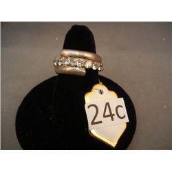 Sterling Silver Ring, size 5.5 w/ 11 CZ Stones