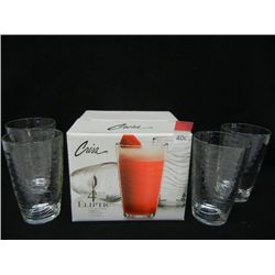 NIB Set of 4  Crisa Eliptic Goblets