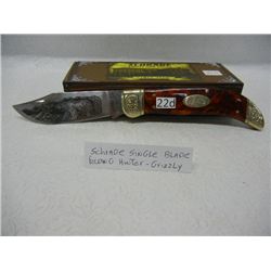 Schrade Single Blade Folding Hunter's Knife-Grizzly Bear