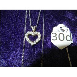 Sterling 24" Chain w/ CZ Heart Pendant