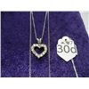 Image 2 : Sterling 24" Chain w/ CZ Heart Pendant