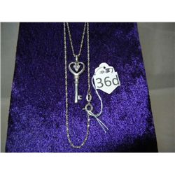 Sterling 18" Chain w/ Key Pendant