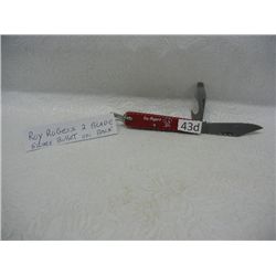 Roy Rogers 2-Blade Knife w/ Silver Bullet on Back