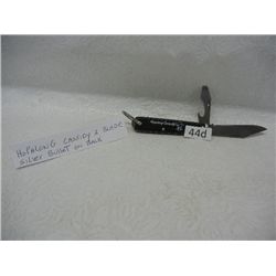 Hop-a-long Cassidy 2-Blade Knife w/ Silver Bullet on Back