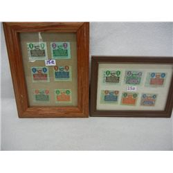 2-Lots of 6 Framed Ohio Sales Tax Stamps