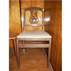 Wood Folding Harp Back Chair