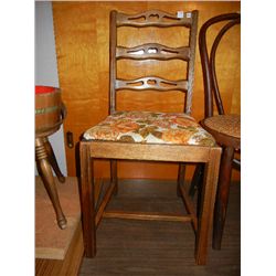 Wooden Kitchen Chair w/ Floral Seat