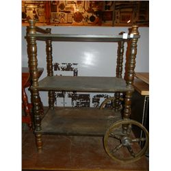 2 Wheeled Wooden Serving Cart
