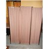 Image 1 : Wood and Fabric 3-Panel Privacy Screen