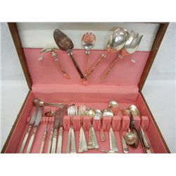 Nobility and Rogers Bros. Flatware w/ Wood Case