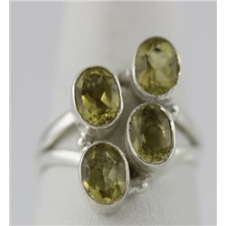 size 71/4 Sterling Silver & Lemon Citrine  ring.