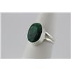 Image 1 : Size 6 3/4 Sterling and Natural Emerald Ring