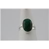 Image 3 : Size 6 3/4 Sterling and Natural Emerald Ring