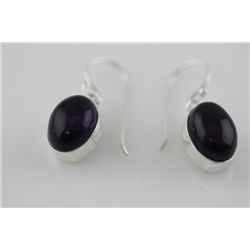 Sterling Silver Earrings with Purple Amethyst gems
