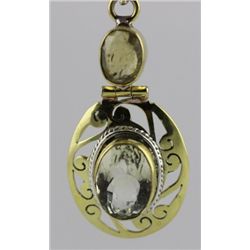 Hinged Pendant with Faceted Gemstones