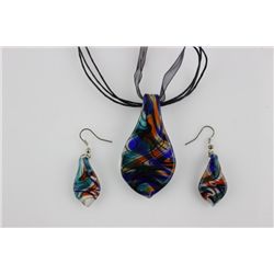 Murano Style Necklace And Earrings