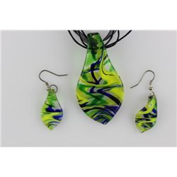 Brand New Murano Style Necklace Set