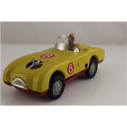 Tin Wind Up Yellow Race Car #8