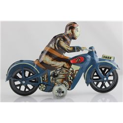 Tin 1922 Blue Motorcycle Wind Up Toy