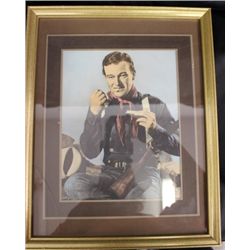 Vintage John Wayne Scene Framed