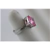 Image 2 : Electroplated Pink Princess Cut Cz Ring Sz 5