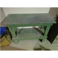 Green Wooden Work Bench