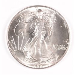 1986 AMERICAN SILVER EAGLE, GEM BU