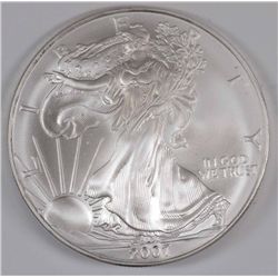 2007 AMERICAN SILVER EAGLE, GEM BU, RIGHT FROM THE MINT TUBE,