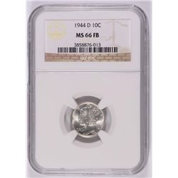 1944-D MERCURY DIME, NGC MS-66 FB