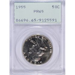 1955 FRANKLIN HALF DOLLAR, PCGS PR-65 GREEN LABEL