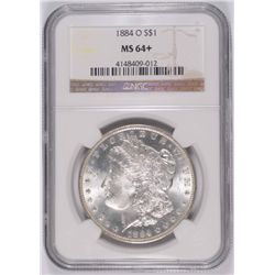 1884 O Morgan Dollar NGC MS64+