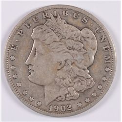 1902-S MORGAN SILVER DOLLAR, VF  SEMI-KEY