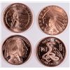Image 2 : ( 20 ) ONE OUNCE .999 COPPER ROUND: 4 EACH OF FIVE DIFFERENT DESIGNS