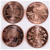 Image 3 : ( 20 ) ONE OUNCE .999 COPPER ROUND: 4 EACH OF FIVE DIFFERENT DESIGNS