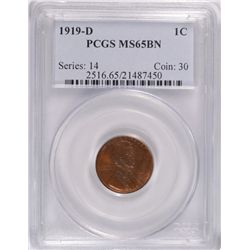 1919-D Lincoln Cent PCGS MS-65BN