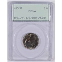 1938 Proof Jefferson Nickel PCGS PR-64 OGH