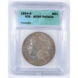 1894-S Morgan Dollar ICG AU-50 Details