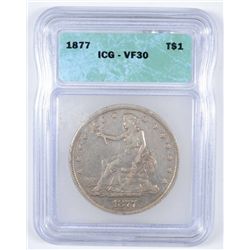 1877 Trade Dollar ICG VF-30
