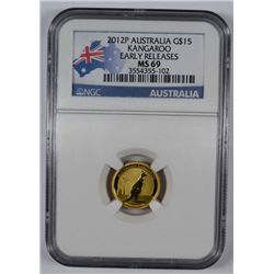 2012 1/10 OZ .999 Australia Kangaroo NGC MS-69