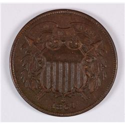 1864 TWO CENT XF