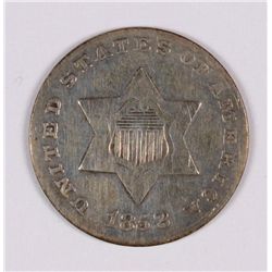 1852 THREE CENT SILVER VF