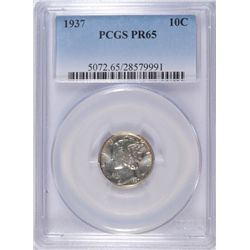 1937 PROOF MERCURY DIME PCGS PR-65