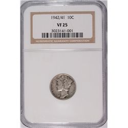 1942/1 MERCURY DIME NGC VF-25