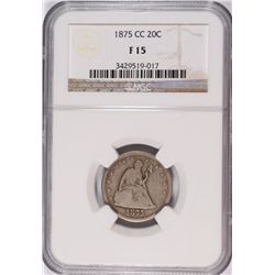 1875-CC TWENTY CENT NGC FINE-15