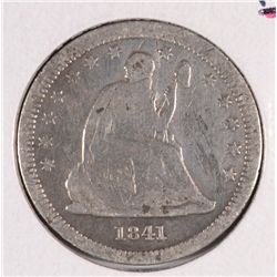 1841-O SEATED QUARTER G/VG
