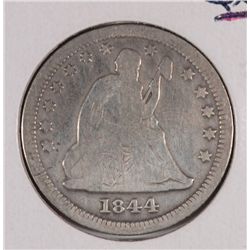 1844-O SEATED QUARTER G/VG