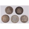 Image 1 : (5) 1854 SEATED QUARTERS