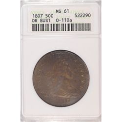 1807 BUST HALF DOLLAR ANACS MS-61