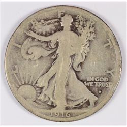 1916-D WALKING LIBERTY HALF DOLLAR GOOD